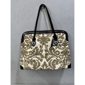 Brighton Mevelyn Fabric Signature Jacquard Tote Shoulder Bag Purse Beige Brown‎